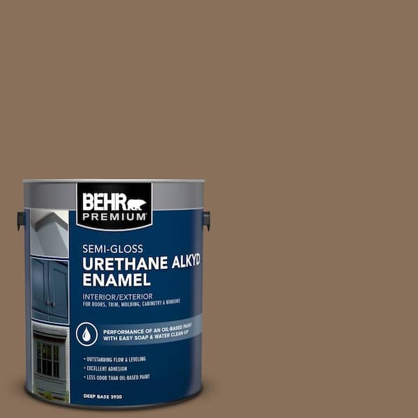 BEHR PREMIUM 1 gal. #AE-30 Brown Cabin Urethane Alkyd Semi-Gloss Enamel Interior/Exterior Paint