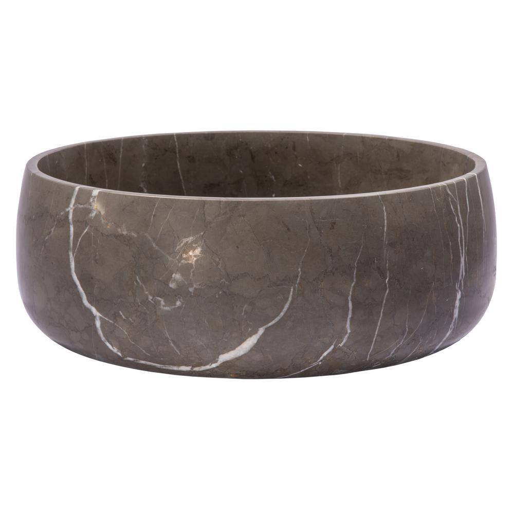 Eden 16'' Gray Marble Circular Vessel Sink