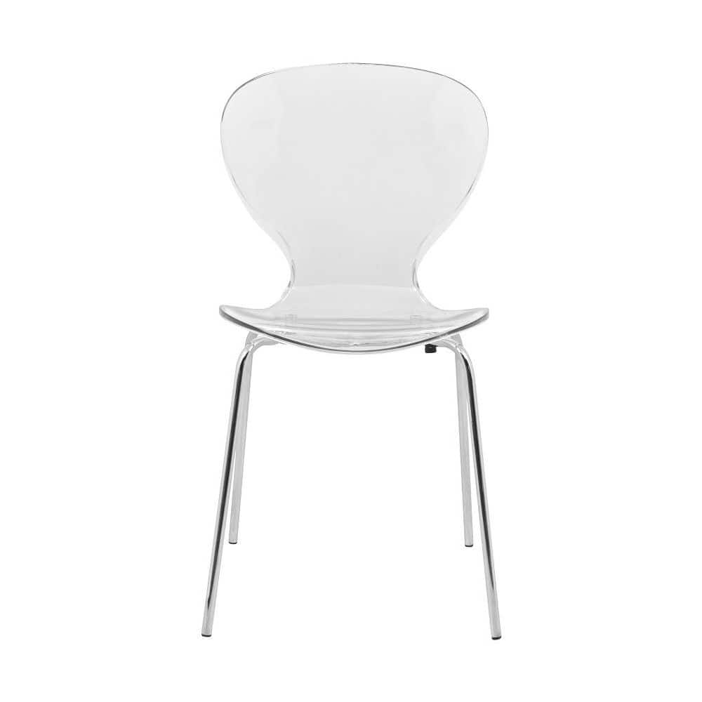 Elegant Oyster 20" Clear Acrylic Modern Minimalistic Side Chair