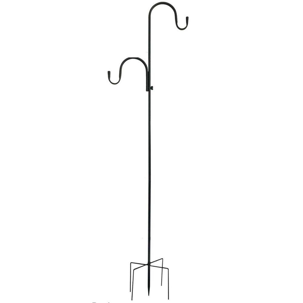 10 in. H Black Metal Adjustable Double Shepherds Hooks for Outdoor Bird Feeder,Hanging Plants, 3/4 in. Width price history on PriceWatchPro