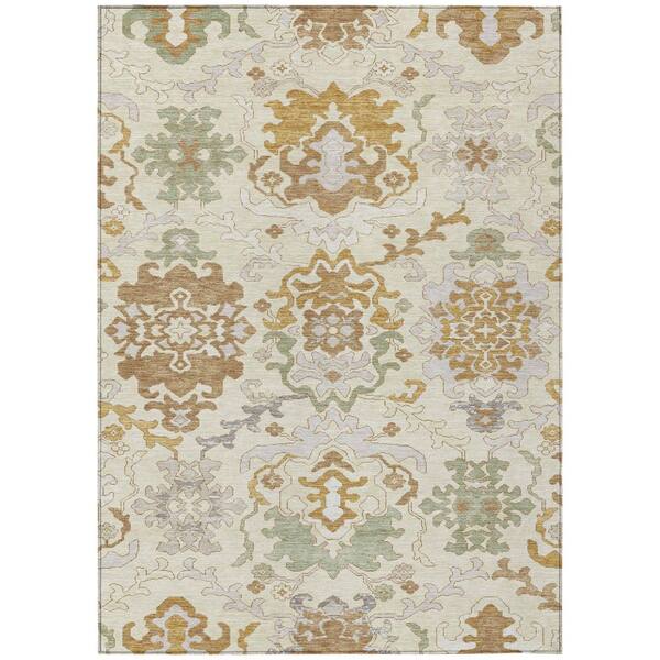 Chantille Machine Washable Indoor/Outdoor Abstract ACN3158 Cream 9 ft. x 12 ft. Area Rug