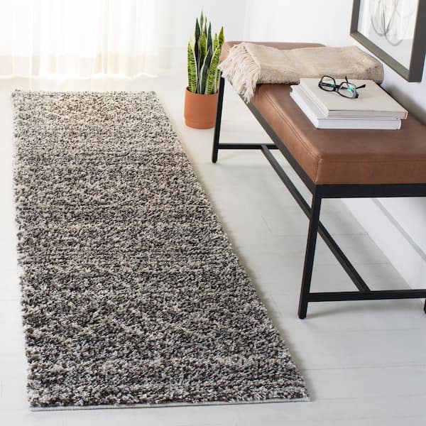 Arizona Shag Brown/Ivory 2 ft. x 8 ft. Diamond Geometric Runner Rug