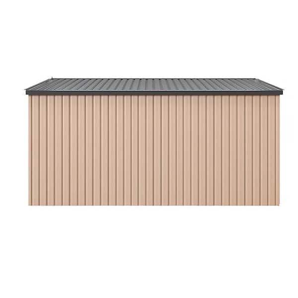 Brown 12 ft. W x 12 ft. D Metal Shed, Outdoor Storage Cabinet with 2 Door (144 sq. ft. )