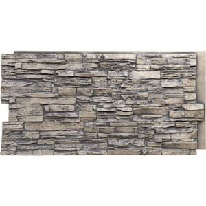 Canyon Ridge 45 3/4 in. x 1 1/4 in. Linen Graphite Stacked Stone, StoneWall Faux Stone Siding Panel