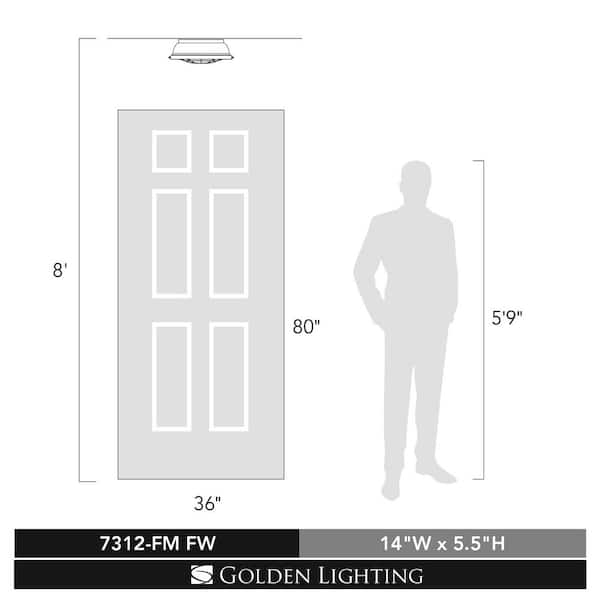 Golden Lighting - Bartlett 2-Light French White Flush Mount Light