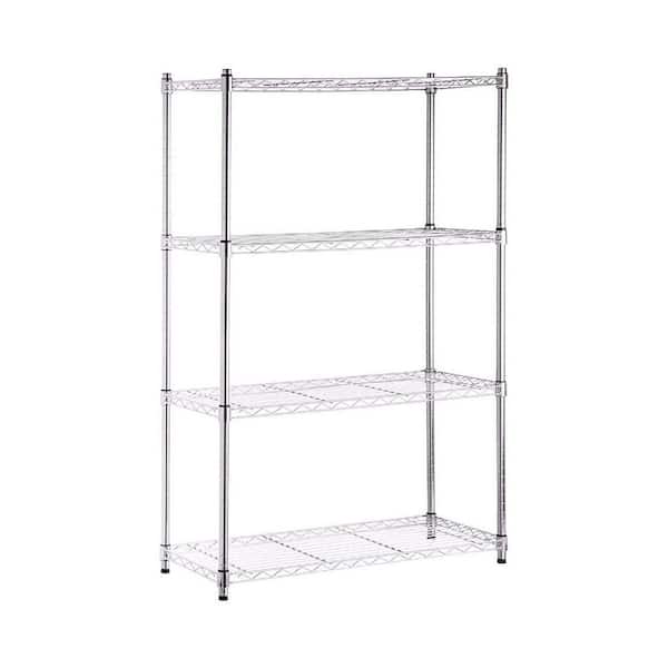 Silver 4-Tier Metal Heavy Duty Wire Storage Shelving (36 in. W x 54 in. H x 14 in. D)