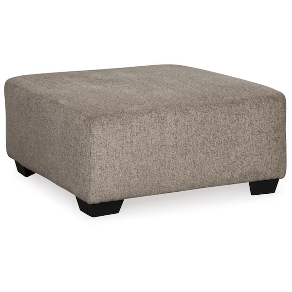 Ballinasloe Dark Beige Polyester Square Oversized Ottoman
