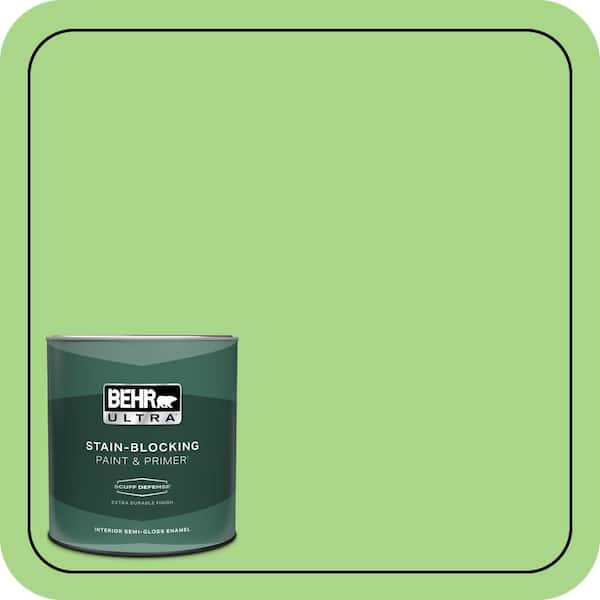 BEHR ULTRA 1 qt. #430B-4 Peas In A Pod Extra Durable Semi-Gloss Enamel Interior Paint & Primer