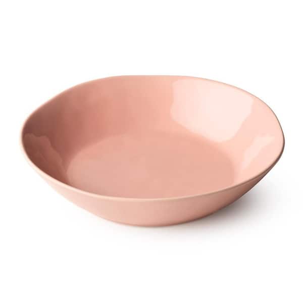 Desert Rose Set of 4 40 fl. oz. Pink Stoneware Soup Bowl 9.5 in. x 2.25 in.