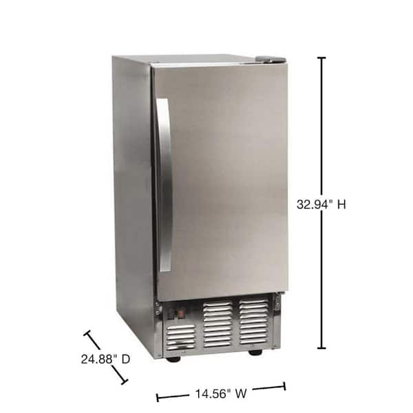 EdgeStar IB250SSOD 15 Inch Wide 20 Lbs. Built-in Outdoor Ice Maker with 25  Lbs. Daily Ice Production - No Drain Required