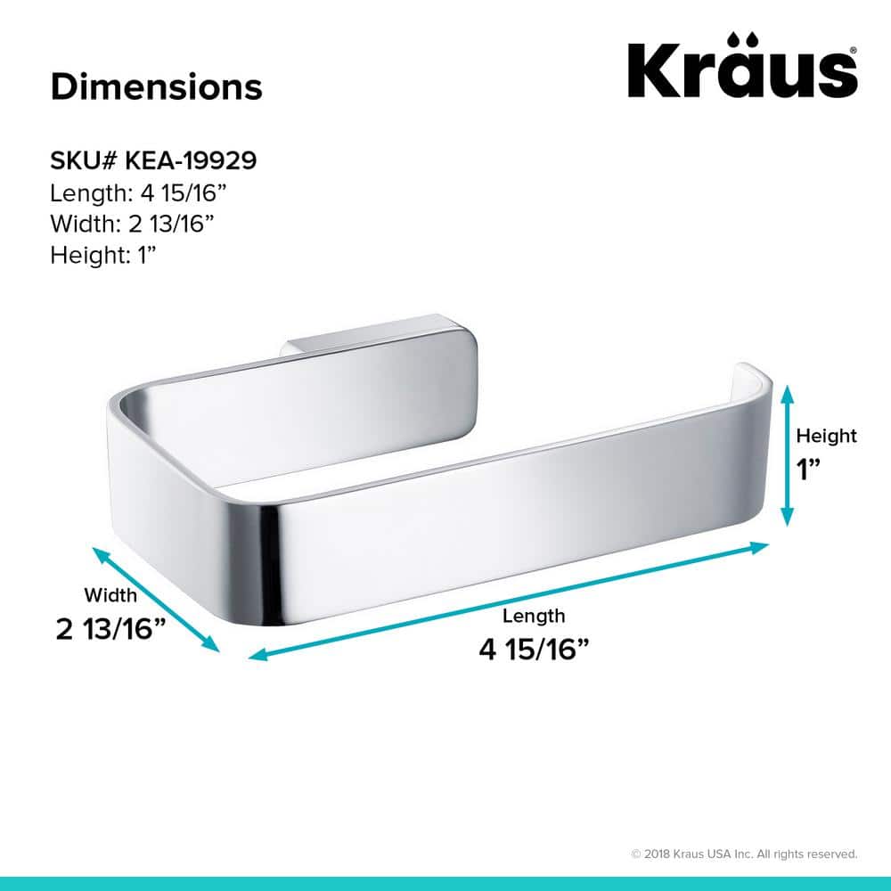 Stelios Chrome Finish Modern Wall Mount Toilet Paper Holder