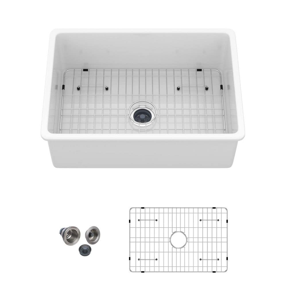 "27""x19""x10"" Ceramics White Undermount Kitchen Sink-Dual Mount Undermount Deep Rectangular Single Bowl" price history on PriceWatchPro