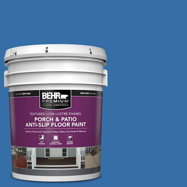 BEHR PREMIUM 5 gal. #P520-6 Mega Blue Textured Low-Lustre Enamel Interior/Exterior Porch and Patio Anti-Slip Floor Paint