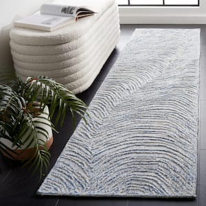 Trace Navy 2 ft. x 9 ft. Abstract Runner Rug