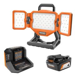 RIDGID 18V Hybrid Panel Light Kit with 4.0 Ah Battery and Charger