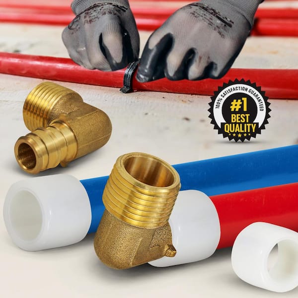 5/8 in. x 3/4 in. PEX A x MIP Expansion PEX Elbow, Lead Free Brass 90-Degree for Use in PEX A-Tubing (Pack of 5)