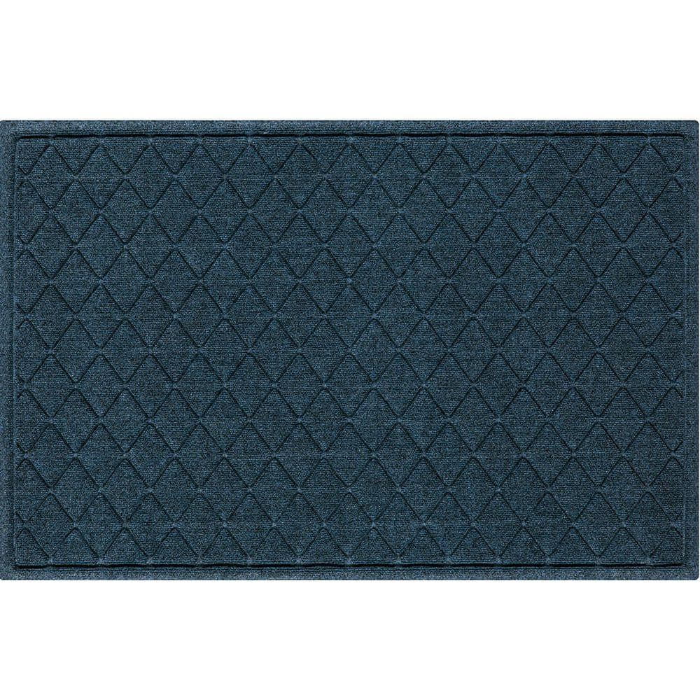Bungalow Flooring Waterhog Argyle Navy 34 in. x 52 in. PET
