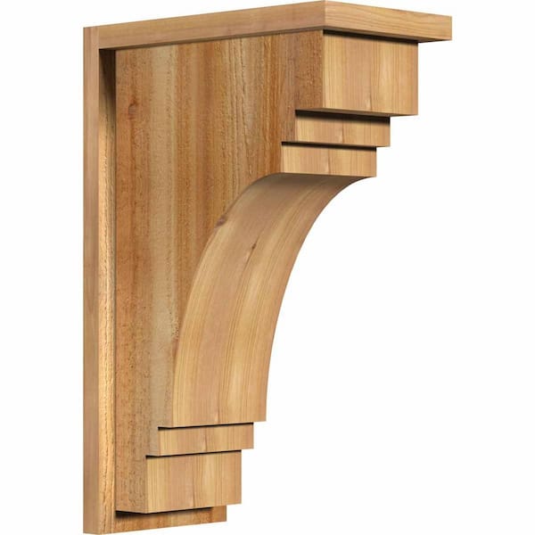 Ekena Millwork 8 in. x 14 in. x 22 in. Western Red Cedar Pescadero Rough Sawn Corbel with Backplate
