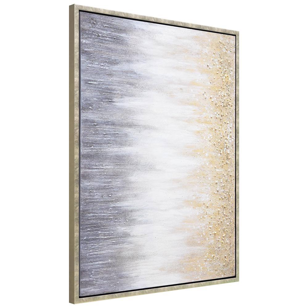 Golden Cascade Textured Glitter Hand Painted Canvas Wall Art, 30" x 40"