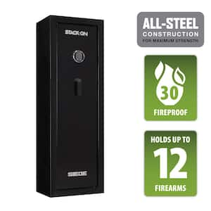 Siege 12-Gun Fireproof with Electronic Lock Gun Safe, Black