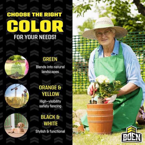 BOEN 4 ft. x 100 ft. Green Construction Snow/Safety Barrier Fence