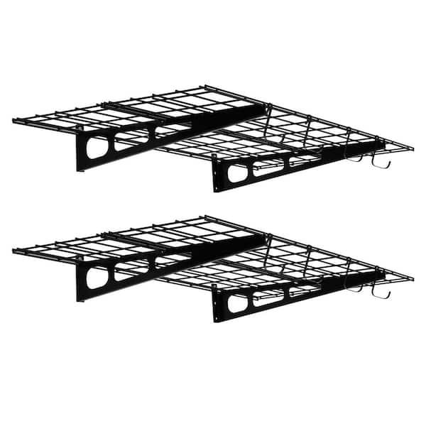 2-Pack, 48 in. W x 24 in. D Garage Wall Shelf, Heavy-Duty Steel 200 lbs. Capacity Scratch-Resistant Hammertone Finish