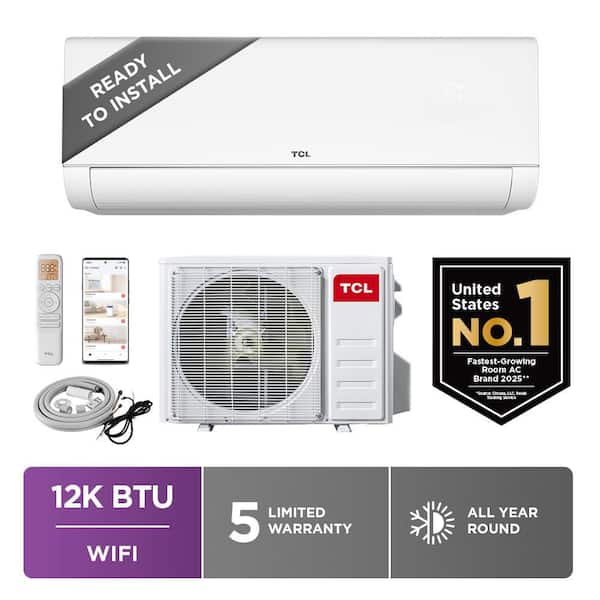 Low Ambient 1-Zone 12,000 BTU 23 SEER2 Ductless Mini Split Heat Pump Air Conditioner System with 16 ft Lines 110/120V