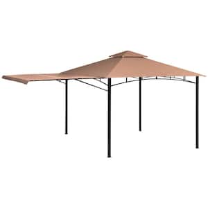 11 ft. D x 11 ft. W Redwood High-Quality Steel Gazebo in Bronze with Water-Resistant Cover and Seasonal Shade