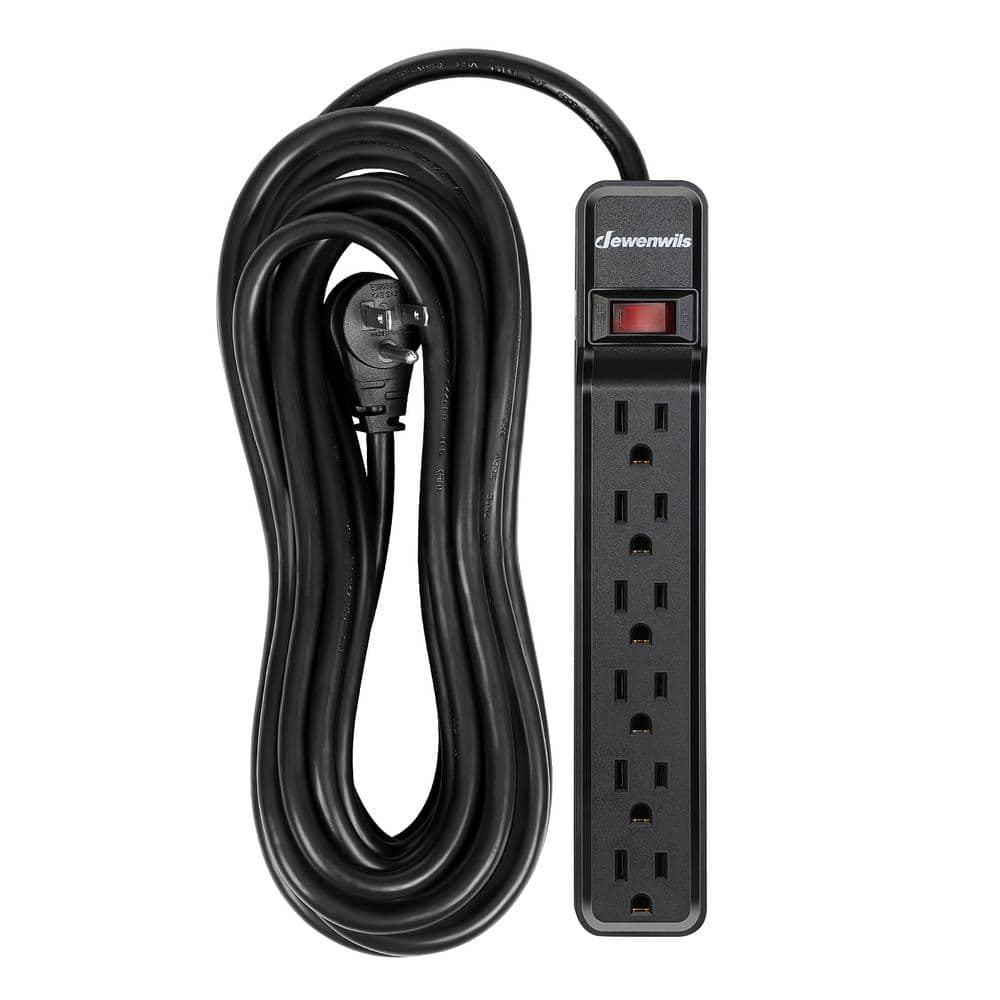 25 ft. 6-Outlet Surge Protector Power Strip, 500 Joules, Black price history on PriceWatchPro