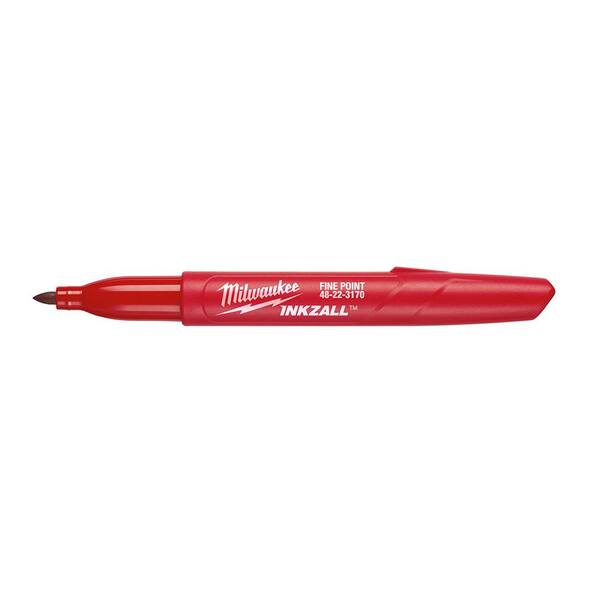 Water-Resistant Ink Porous Point Pen, Stick, Fine 0.4 mm, Red Ink,  Black/Red Barrel, Dozen - Lighthouse Office Supply