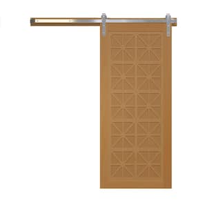 30 in. x 84 in. Lucy in the Sky Sands Wood Sliding Barn Door with Hardware Kit in Stainless Steel