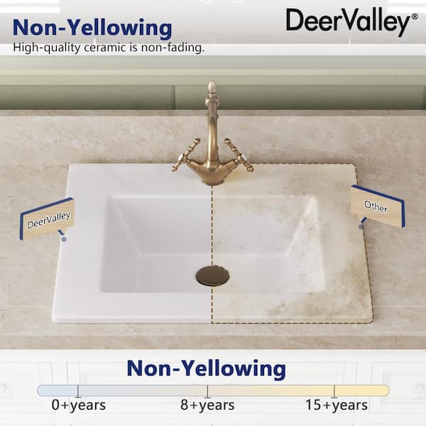 namokanseinposa　ディオール DEERVALLEY 21 in. L x 18 in. W Drop-In Rectanglar Fireclay