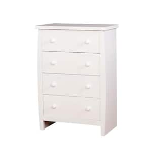 White 4-Drawer 29 in. Wide Chest of Drawers