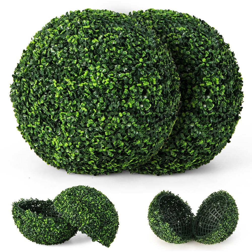HONEY JOY 19 in. Artificial Boxwood Topiary Balls Faux Plants