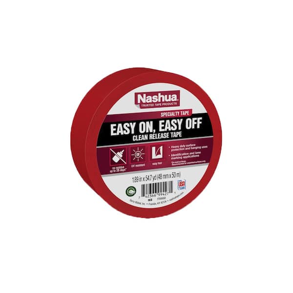 Nashua Tape 1.89 in. x 54.7 yd. Easy On, Easy Off Clean Release Duct Tape in Red