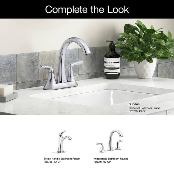 KOHLER Sundae 4 in. Centerset 2-Handles Bathroom Faucet in Polished Chrome K -R28796-4D-CP - The Home Depot