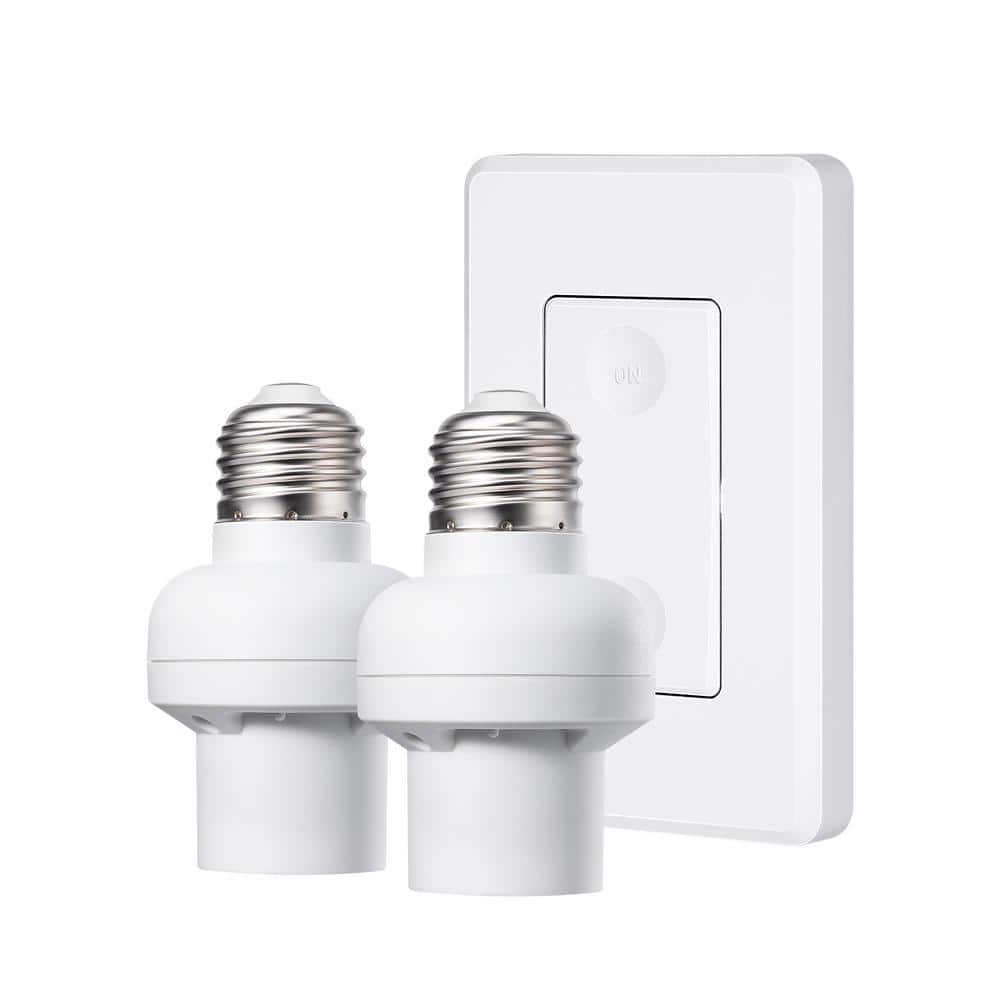 120-Volt Remote Control Light Bulb Socket w/ Wall Mounted Wireless Controller, White (1 Wall Switch Plus 2 Socket) price history on PriceWatchPro