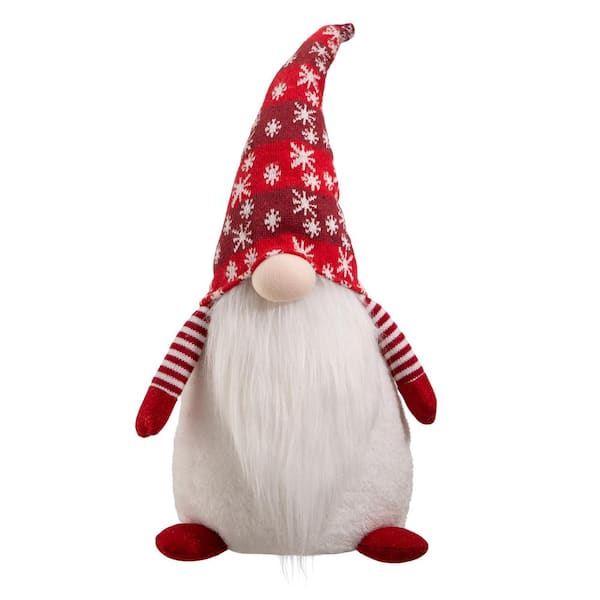 Glitzhome 24 in. H Fabric Christmas Gnome Standing Decor
