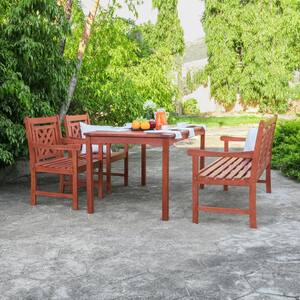 Malibu 4-Piece Wood Outdoor Dining Set