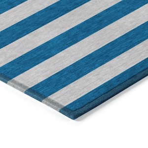 Chantille ACN530 Blue 2 ft. 3 in. x 7 ft. 6 in. Machine Washable Indoor/Outdoor Geometric Runner Rug