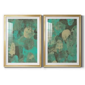 Minty Green Orbs I by Wexford Homes 2 Pieces Framed Abstract Paper Art Print 30.5 in. x 42.5 in.
