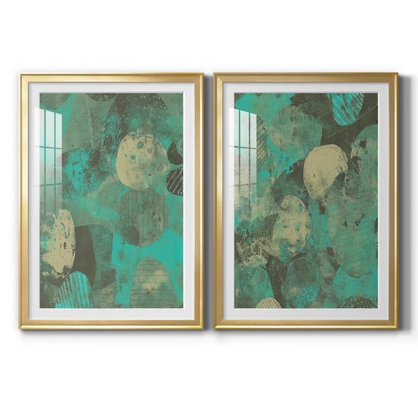 Wexford Home Minty Green Orbs I by Wexford Homes 2 Pieces Framed Abstract Paper Art Print 30.5 in. x 42.5 in.