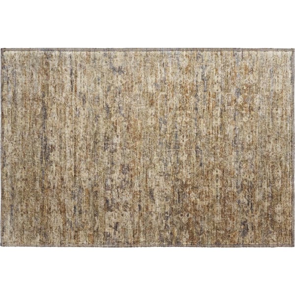 Mayfield Premium Machine Washable Abstract AMF2324 Brown 2 ft. x 3 ft. Accent Rug