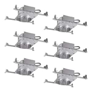 6 in. Aluminum Recessed Lighting Housing for New Construction Shallow Ceiling, Insulation Contact, Air-Tite (6-Pack)