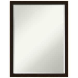 Espresso Brown 20 in. x 26 in. Petite Bevel Farmhouse Rectangle Wood Framed Wall Mirror in Brown