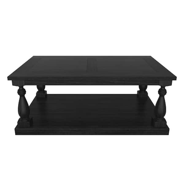 wetiny 45.2 in. Black Small Rectangle Wood Coffee Table