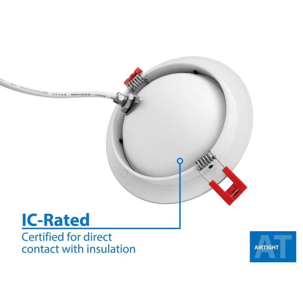 White Aluminum 4-Inch LED Canless Recessed Lighting Kit