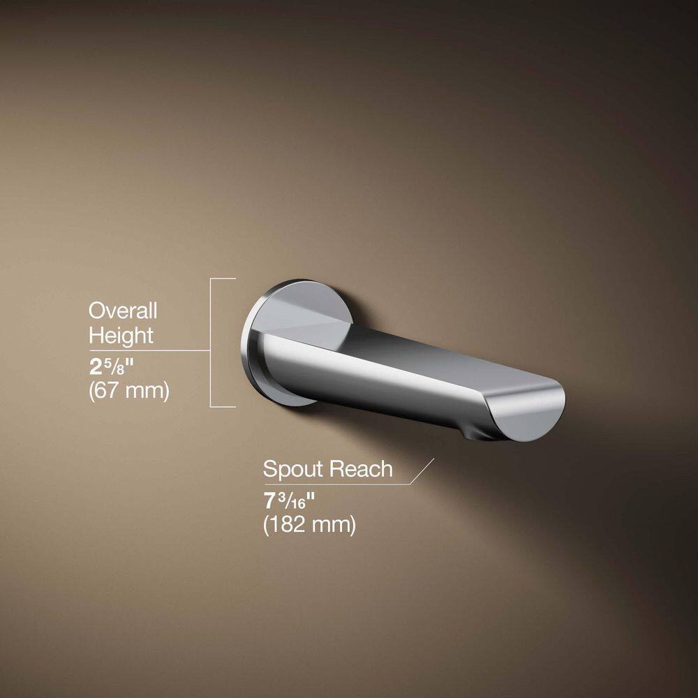 Polished Chrome Wall Mounted Bath Spout