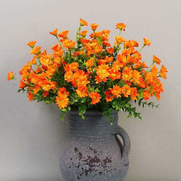 12.9 in 8 Bundles Orange Indoor Outdoor Artificial chrysanthemum
