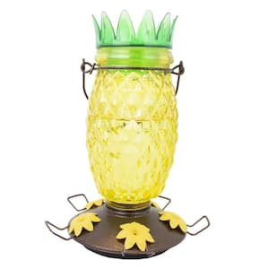 Pineapple Top-Fill Decorative Glass Hummingbird Feeder - 28 oz. Capacity